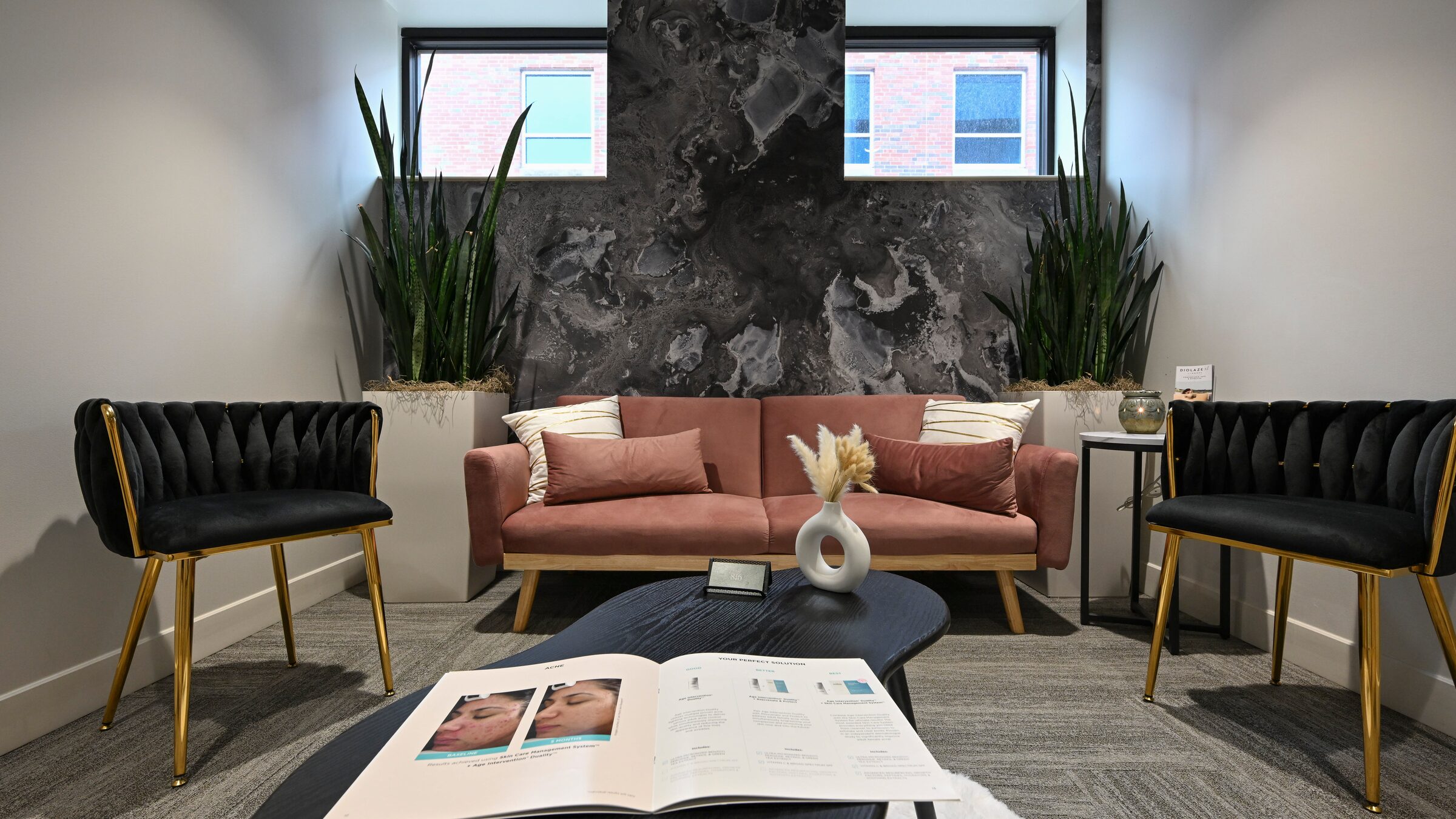 Reception lounge at 816 Aesthetic Med Spa in Kansas City
